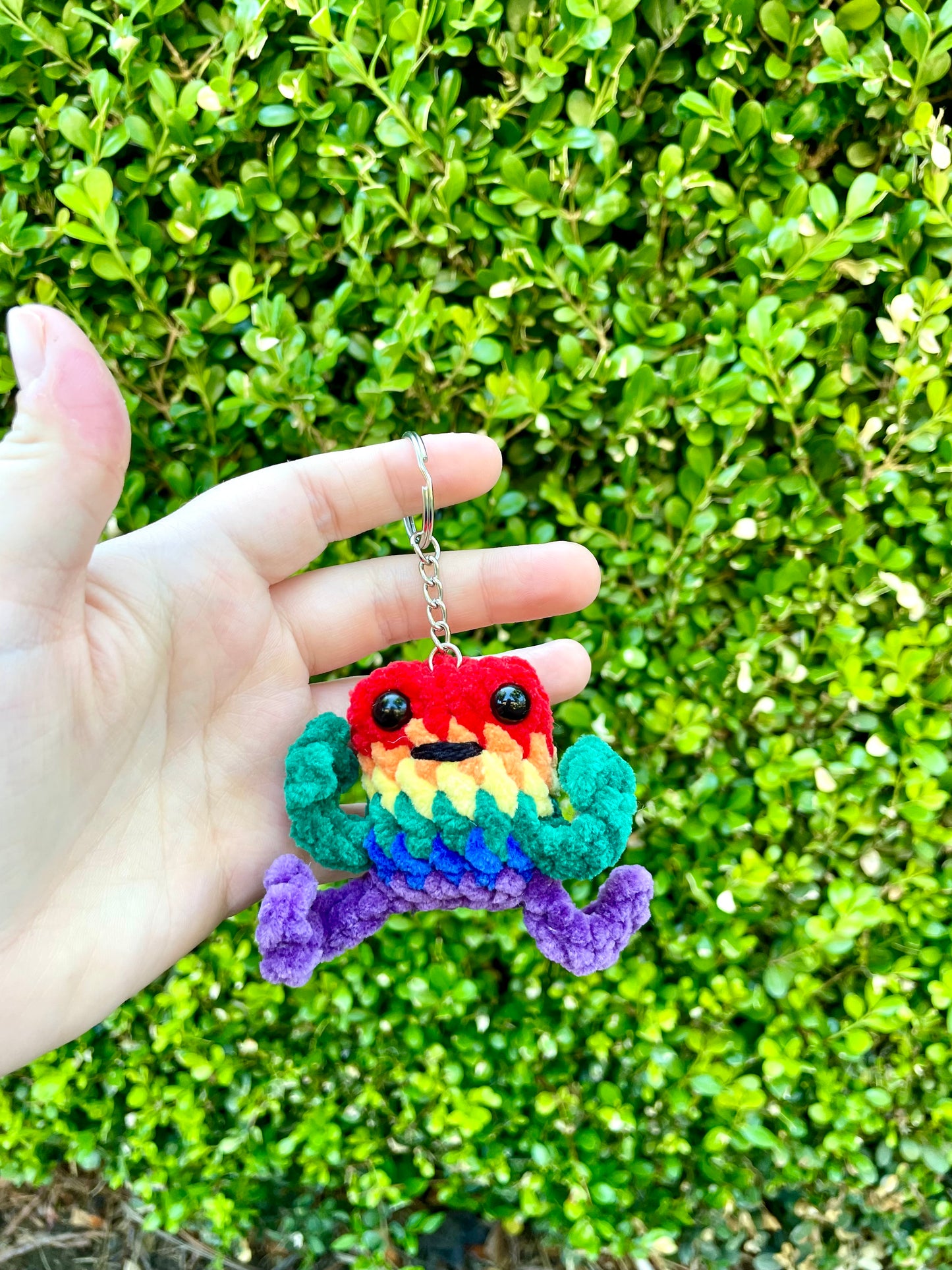 Rainbow Leggy Frog Keychain