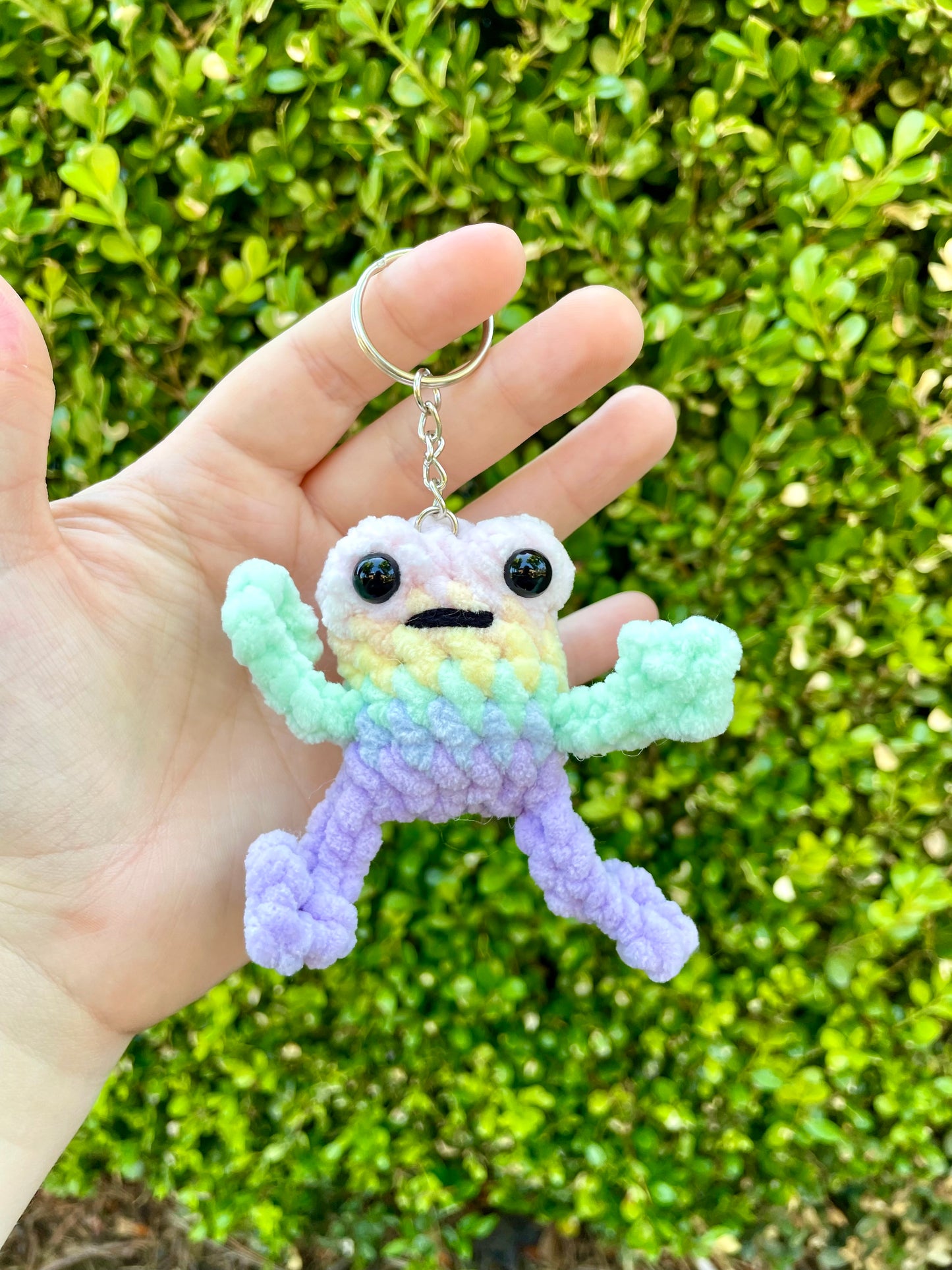 Rainbow Leggy Frog Keychain