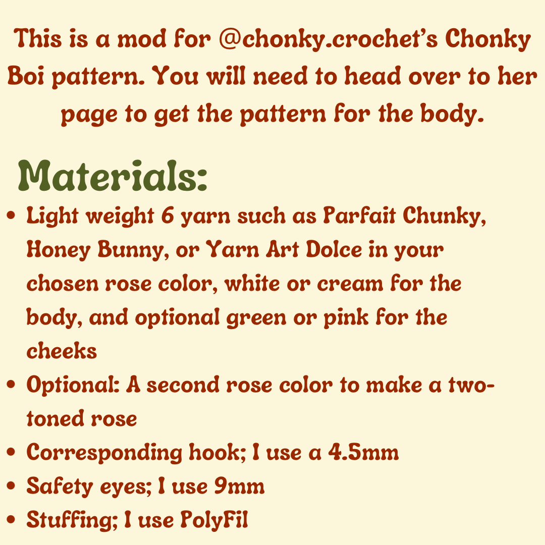 Chonky Boi Rose Mod Crochet Pattern
