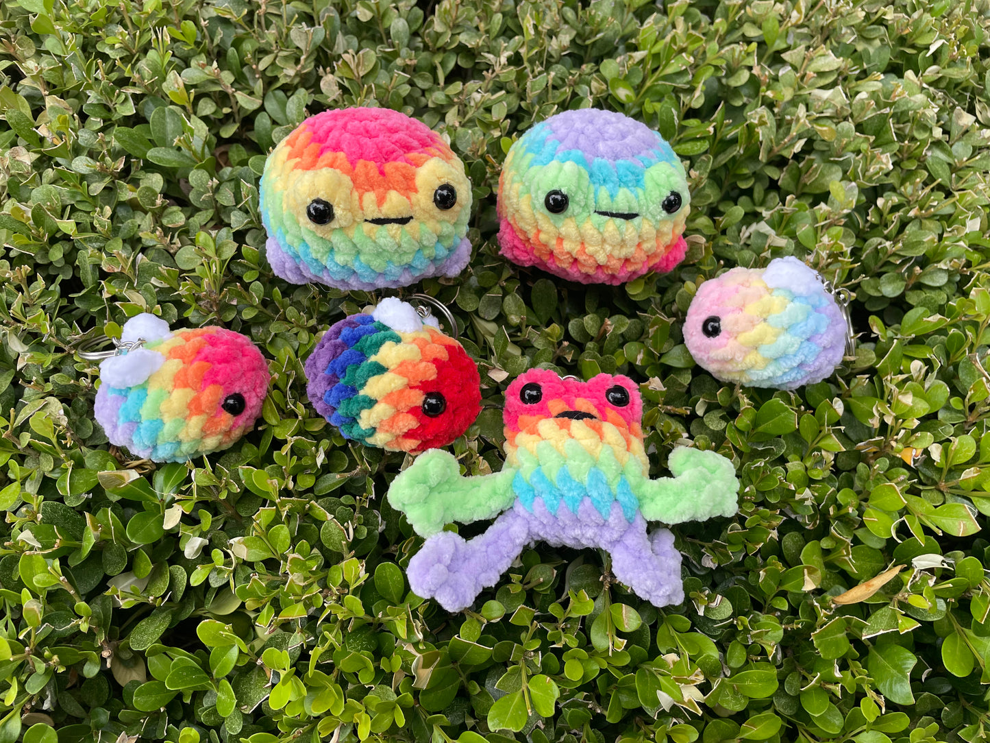 Rainbow Leggy Frog Keychain
